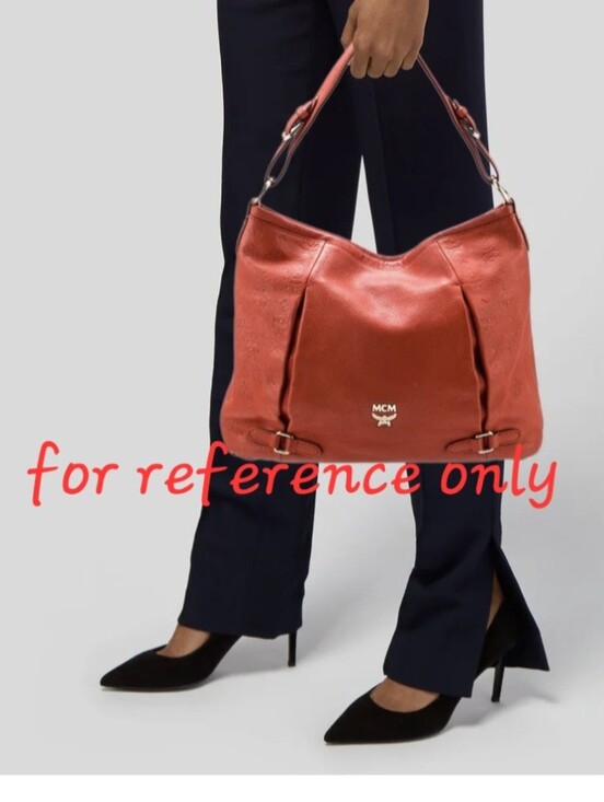 MCM Orange Leather Visetos Hobo Bag Shoulder Bag